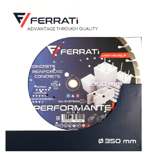 Ferrati PERFORMANTE+ - Diamentowa tarcza tnąca do betonu 350x25.4-F4 mm