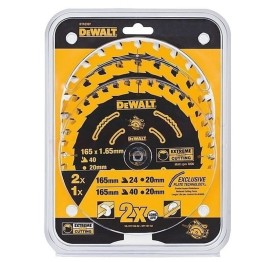 Dewalt  DT10397-QZ - Piła tarczowa EX KPL. 3szt. 165 x 20 mm 24-40T