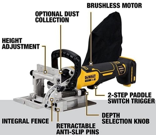 DEWALT DCW682NT-XJ - Akumulatorowa frezarka do rowków  lamelownica 18V