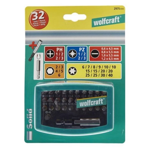 Wolfcraft WF2975000 - Zestaw bitów Wolfcraft 32szt