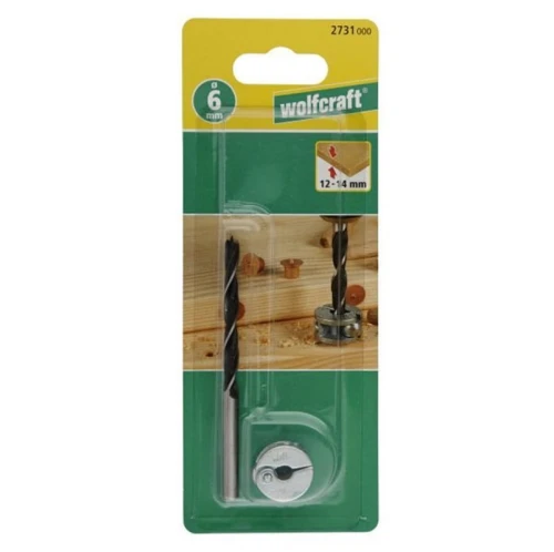 Wolfcraft WF2731000- Wiertło do połączeń kołkowych 6 mm + ogranicznik