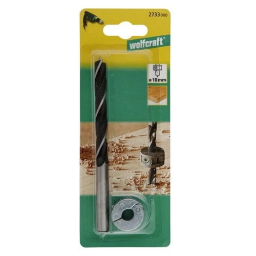 Wolfcraft WF2733000- Wiertło do połączeń kołkowych 10 mm + ogranicznik