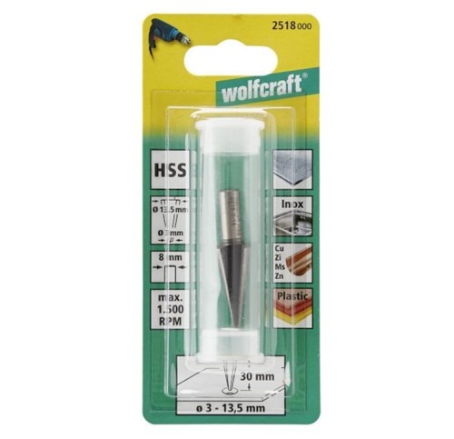 Wolfcraft WF2518000 - Frez do otworów 3 - 14 mm HSS trzpień 8 mm