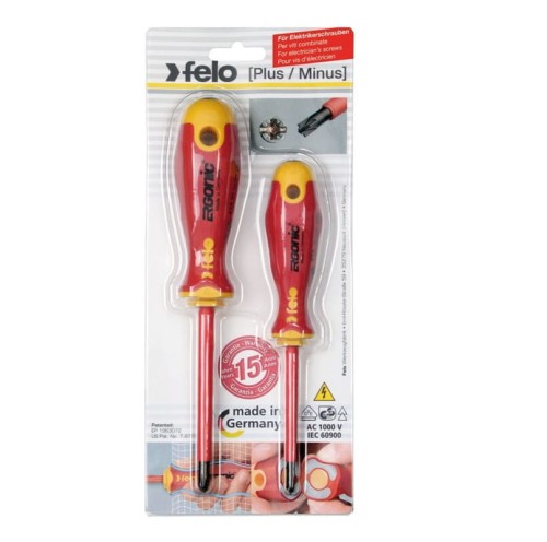 FELO FL41792191- Zestaw dwóch wkrętaków Ergonic VDE plus/minus Z1/Z2