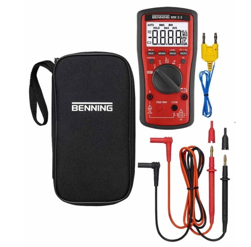 Benning BG044693 - Miernik uniwersalny BENNING MM 2-3 cyfrowy z akcesoriami