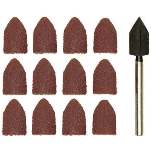 Proxxon PR28987 - Kapturki szlifierskie 9x13 gr 80 / 150 korund + trzpień - 11 cz
