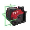 MILWAUKEE M12 CLLP-0C- Laser krzyżowy liniowo-punktowy akumulatorowy zielona wiązka