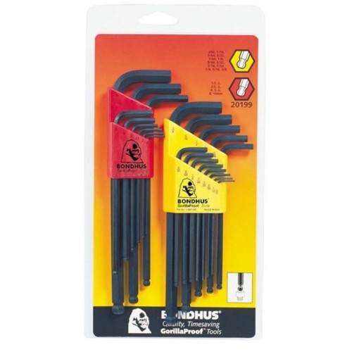 BONDHUS BO20199 - Zestaw 22 imbusów - 9 szt metrycznych 10999 + 13 szt calowych  10937