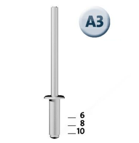 Novus NV045-0021 - Nity aluminiowe A3/8 - 30 szt