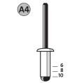 Novus NV045-0025 - Nity aluminiowe A4/10 - 30 szt