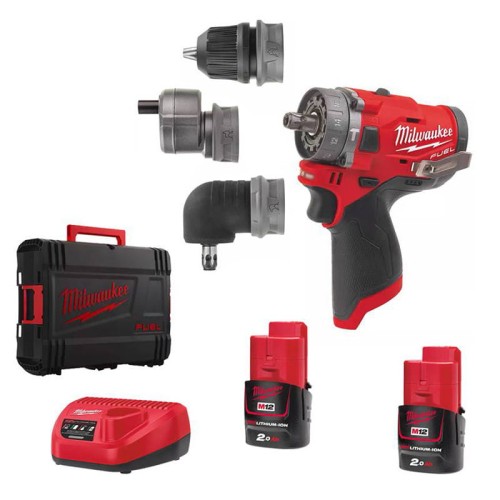 MILWAUKEE M12 FPDXKIT-202X -Wiertarko-wkrętarka udarowa z wymiennymi uchwytami