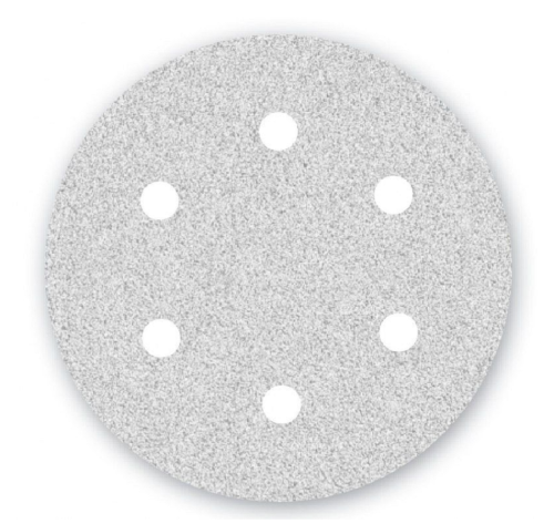 Menzer - Papier ścierny WHITE fi 225 z 6 otworami do szlifierek do gipsu LHS/TBS 225 PRO - 25 szt