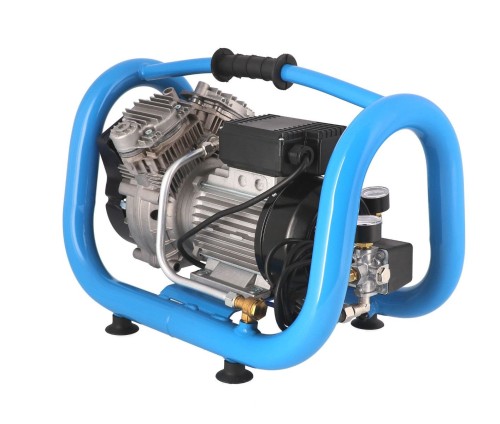 AirPress LMO 5-240 - Wyciszony mały kompresor bezolejowy dwutłokowy 5 L