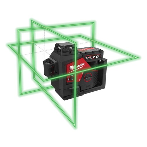 Milwaukee M12 3PLKIT-401P - Laser 3-płaszczyznowy 360° zielony 12 V