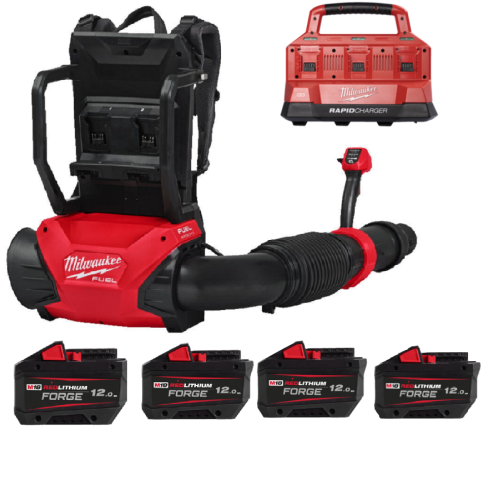 MILWAUKEE M18 F2BPB-124 - Akumulatorowa dmuchawa plecakowa na 4 akumulatory 2x 18 V