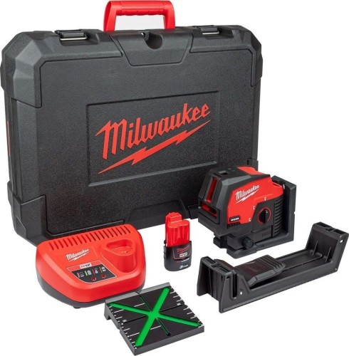 MILWAUKEE M12 CLLP-301C- Laser krzyżowy liniowo-punktowy akumulatorowy zielona wiązka