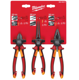 Milwaukee VDE 3 Piece Plier Set - Zestaw szczypiec izolowanych VDE - 3 szt