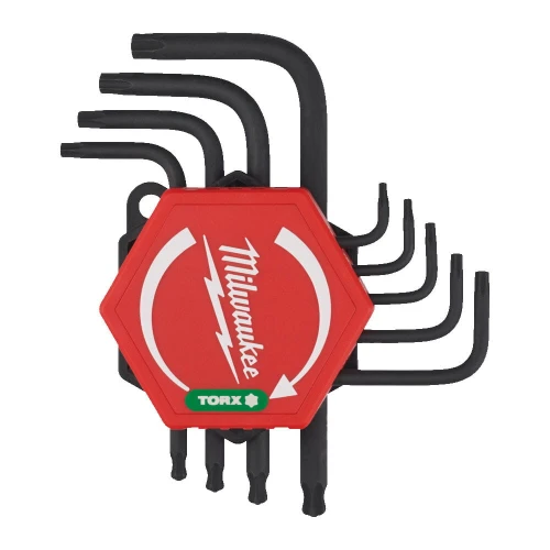 Milwaukee Compact L-Form Torx Key Set - 9 pc - Zestaw kluczy kompaktowych Torx zagiętych 9 szt.