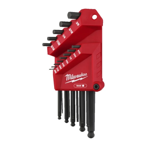 Milwaukee 13 pc Imperial L-Style with Ball End Hex Key Set - Zestaw kluczy imbusowych ampulowych calowych 13 szt.