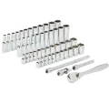 Milwaukee 1/4 50 pc Drive Ratchet.+ Socket Set SAE + Metric - Zestaw nasadek calowych-metrycznych 1/4" z grzechotką - zestaw 50 szt.