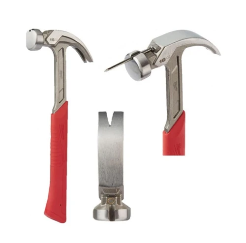 Milwaukee Steel Curved Claw Hammer 20oz / 570g - Młotek Ciesielski Z Trzonkiem Stalowym Zakrzywiony Pazur 570g