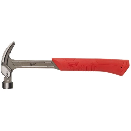 Milwaukee Steel Curved Claw Hammer 20oz / 570g - Młotek Ciesielski Z Trzonkiem Stalowym Zakrzywiony Pazur 570g