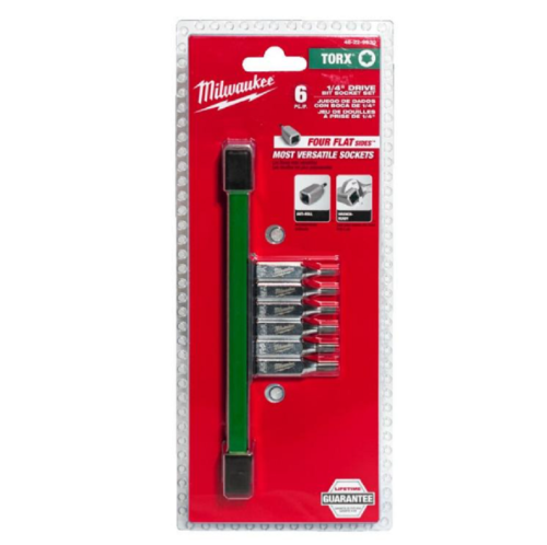 Milwaukee 1/4" Drive Torx Bit Socket Set - Zestaw nasadek bitowych torx 1/4˝ - 6 szt.
