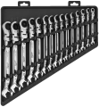 Milwaukee 15pc Maxbite Flex Head Spanner Set - Zestaw 15 szt. kluczy płasko-oczkowych z grzechotką przegubową