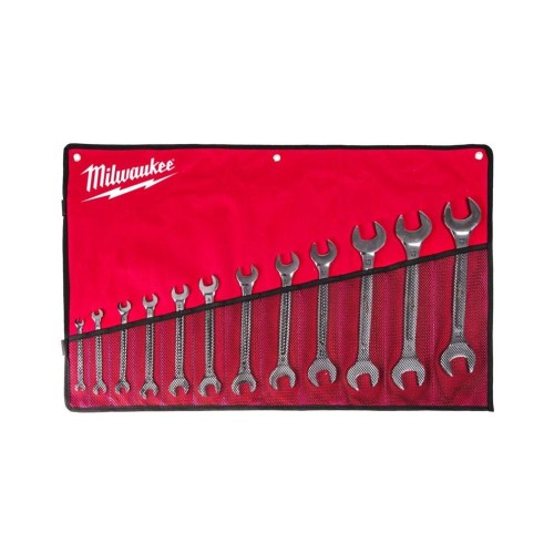Milwaukee Double Open End Spanner Set - 12 pc - Zestaw kluczy płaskich dwustronnych  12 szt