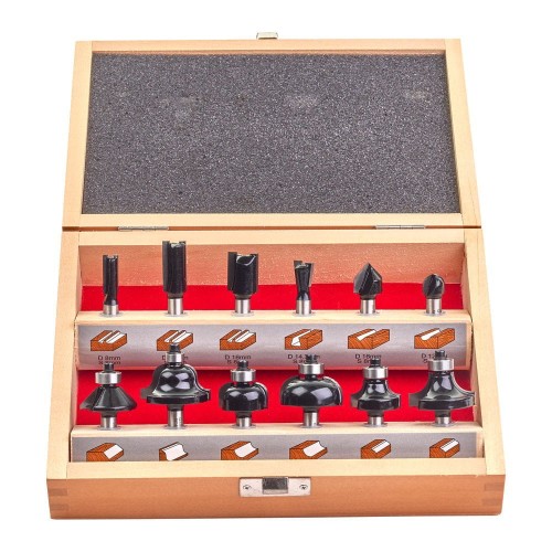 Milwaukee Router bit set - 12 pcs - Zestaw frezów do drewna z trzepieniem 8 mm 12szt