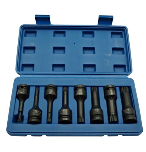 Adler AD-08S - Nasadki udarowe SPLINE Cr-Mo 1/2" 8szt