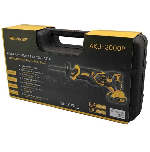 Adler AKU-3000P - Akumulatorowa piła szablasta 20 V