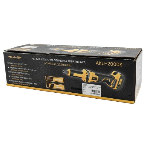 Adler AKU-2000S - Akumulatorowa szlifierka trzpieniowa 20 V