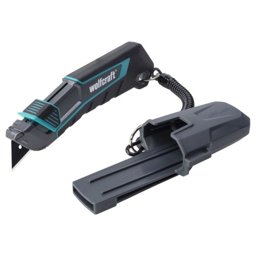 Wolfcraft PRO SAFETY - Nóż z ostrzem trapezowym w futerale