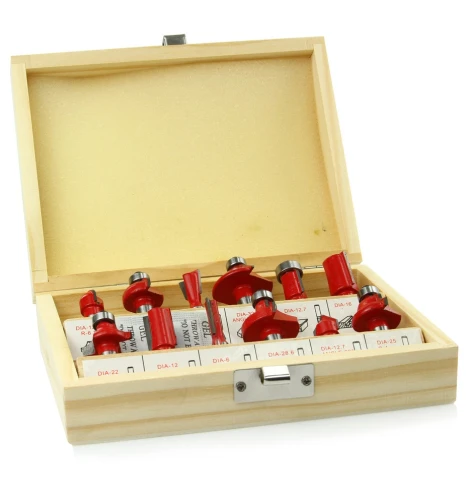 MARPOL M22547 - Zestaw frezów do drewna z łożyskiem - 12 szt