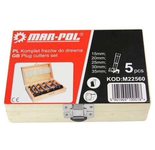 MARPOL M22560 - Zestaw frezów do drewna "sękowniki" 15-35 MM