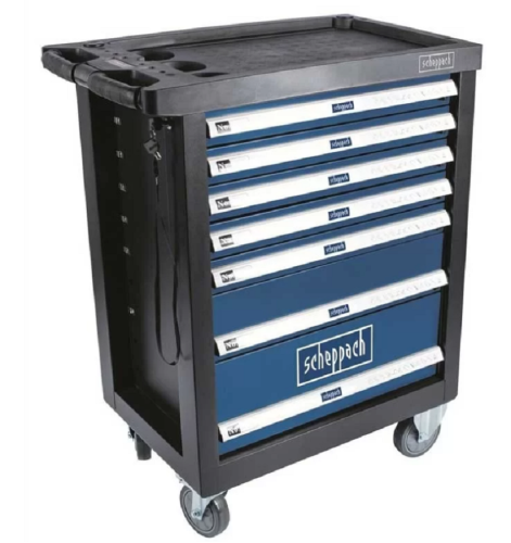 Scheppach TW1100 - Wózek narzędziowy z osprzętem 71 elementów