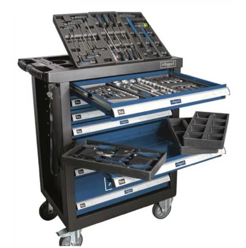 Scheppach TW1100 - Wózek narzędziowy z osprzętem 71 elementów
