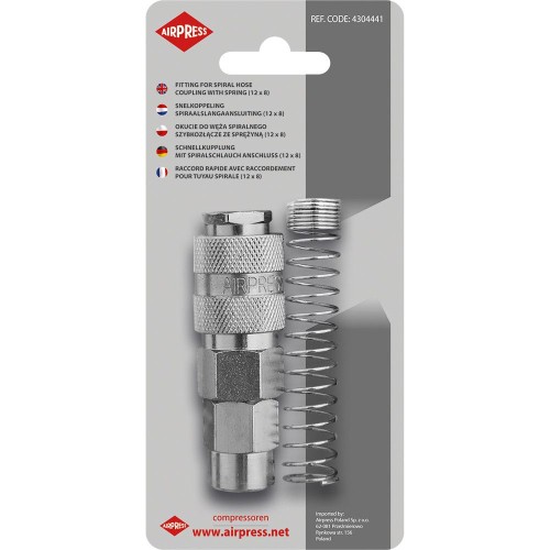 Airpress 4304441 - Okucie do węża spiralnego 12 x 8 szybkozłącze ze sprężyną