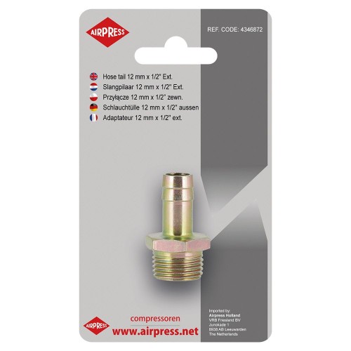 Airpress 4346872 - Przyłącze na wąż 12 mm x 1/2" GZ