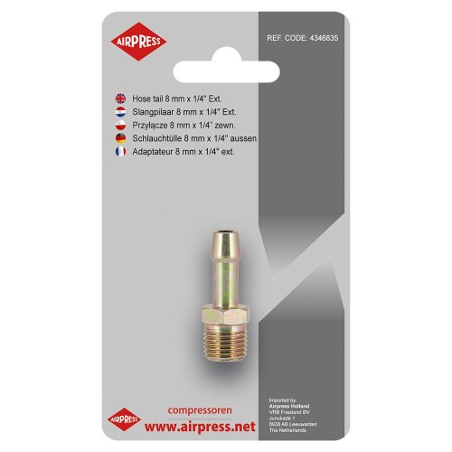 Airpress 4346835 - Przyłącze na wąż 8 mm x 1/4" GZ