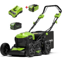 LIMITOWANA PROMCJA! GreenWorks GD40LM46SPK4 - Kosiarka akumulatorowa z napędem 40 V + GreenWorks G40B2 - Akumulator 40 V 2 Ah 