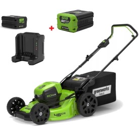 LIMITOWANA PROMCJA! GreenWorks GD60LM46HPK4 - Kosiarka akumulatorowa bez napędu 60 V + GreenWorks G60B2 - Akumulator 2 Ah 60V 