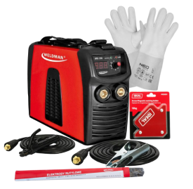 WELDMAN ARC 230 - Spawarka + rękawice spawalnicze + kątownik magnetyczny + Elektrody rutylowe - łatwospawalne