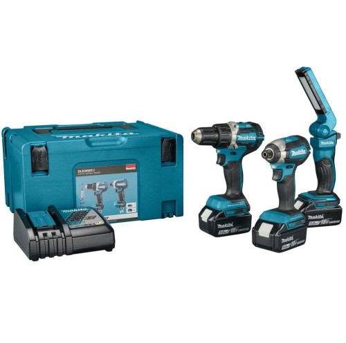 Makita DLX3090TJ - Zestaw combo klucz udarowy DTD153 + wiertarko-wkrętarka DDF484 + latarka DML801 18 V