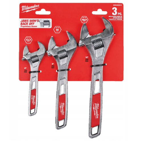 Milwaukee 4932493414 - Zestaw kluczy nastawnych 150/ 200/ 250 mm -3 szt