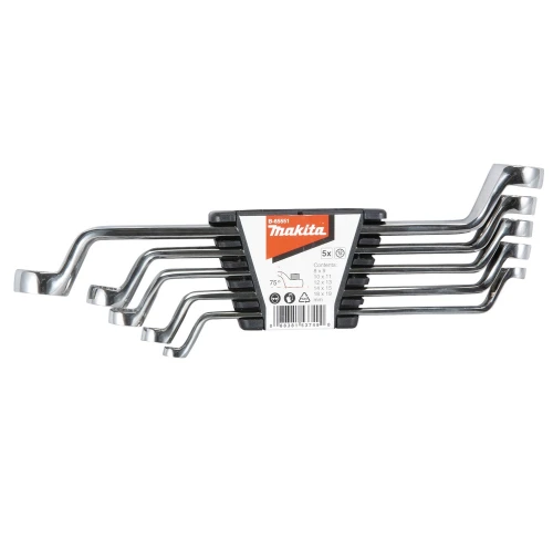 Makita B-65551 - Zestaw kluczy płasko-oczkowych odgiętych M8-M19 - 5 szt