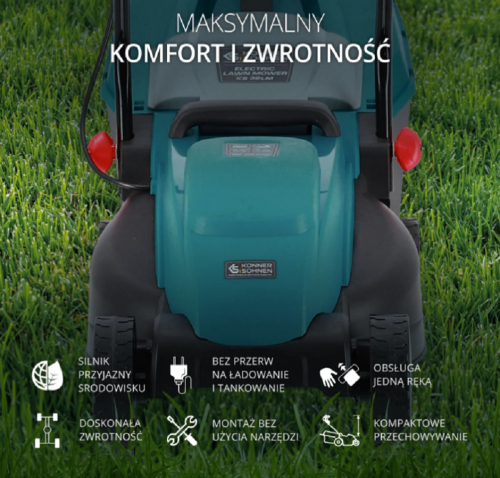 KÖNNER & SÖHNEN KS32LM - Elektryczna kosiarka bez napędu 32 cm