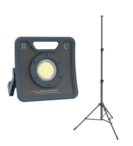SCANGRIP NOVA 12 - Lampa robocza budowlana LED 12000 lm sieciowa + statyw Tripod 3m
