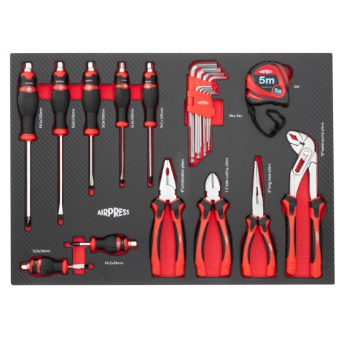 Airpress 79169 - Profesjonalny wózek narzędziowy z osprzętem 215 elementów - 7 szuflad